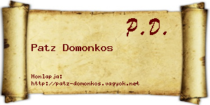 Patz Domonkos névjegykártya